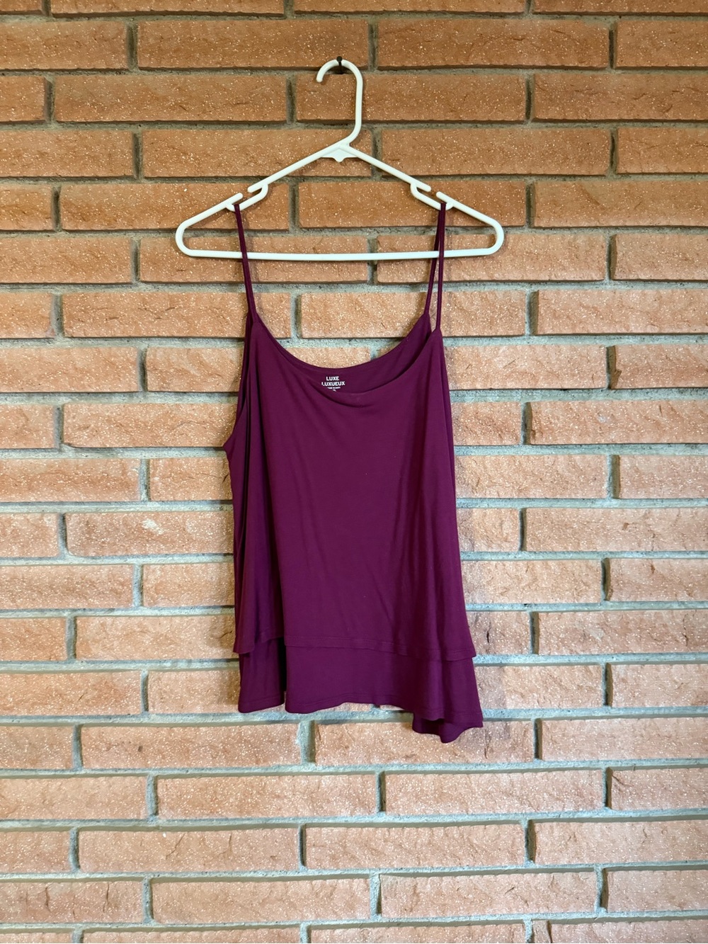 GAP Layered Spaghetti Strap Camisole - Berry Plum